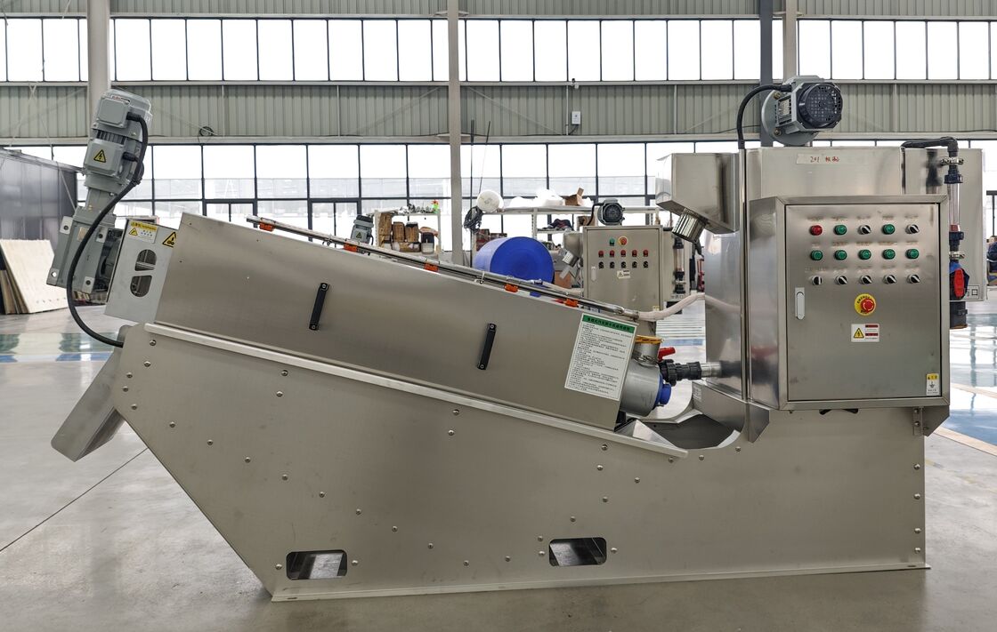 0.5–5kW Screw Press Sludge Dewatering Machine , Effluent Treatment ...